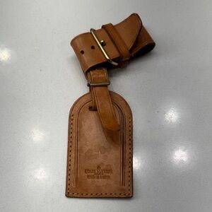 Louis Vuitton Tan Leather Bag Tag